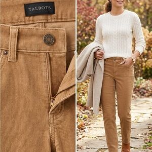 Talbots Corduroy Straight Leg Pants – Women’s Size 10 – Brown – 5 Pocket EUC